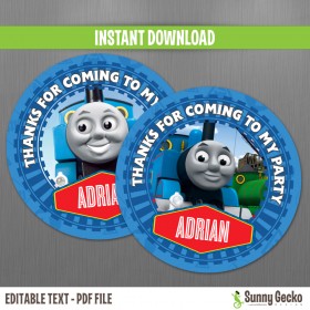 Thomas The Train Birthday Favor Tags